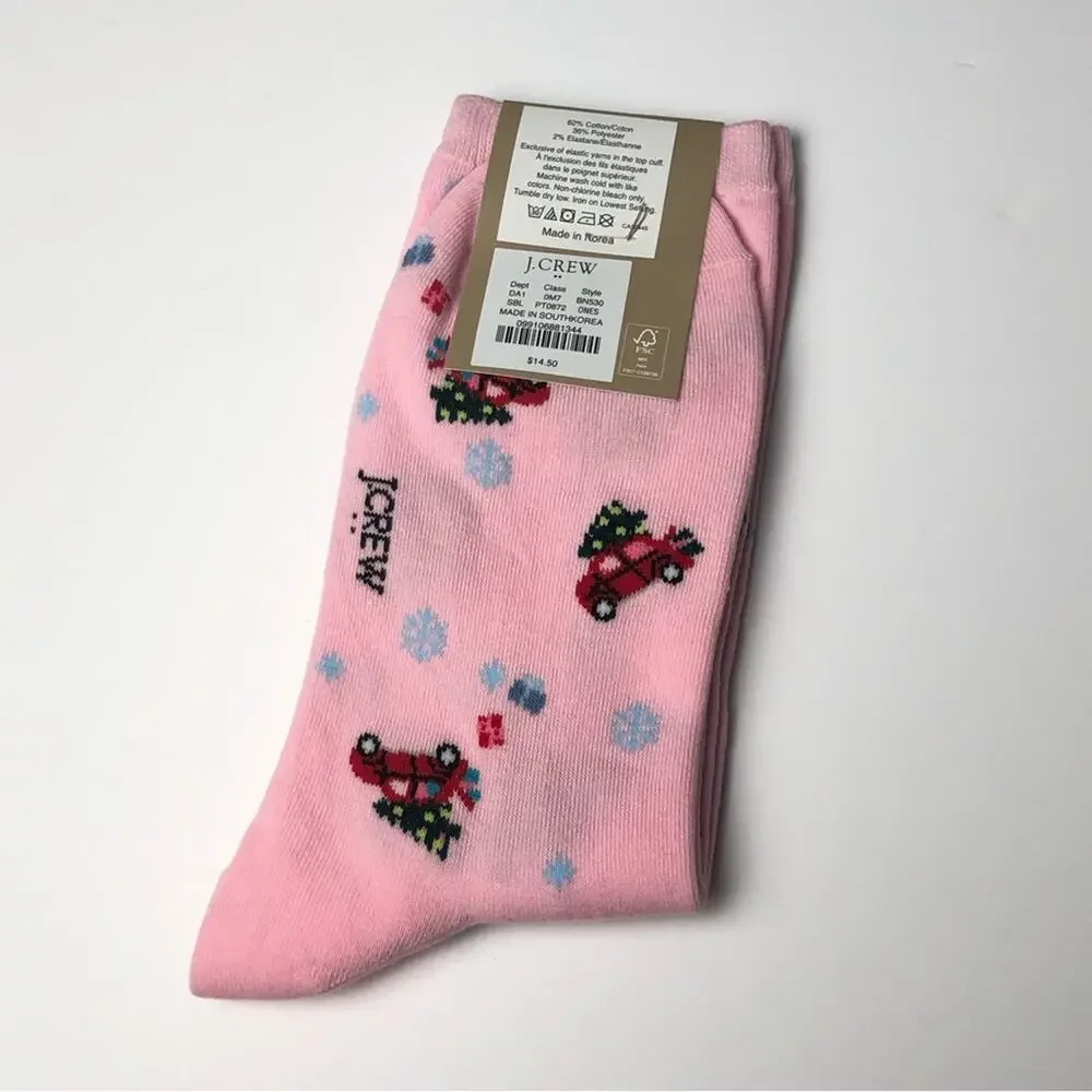 J.Crew Women's Christmas Holiday Theme style Trouser Socks One Size NWT